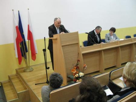 zebranie sprawozdawcze... burmistrz Bronisaw Mazurkiewicz